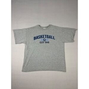 Vintage Adidas Basketball Shirt Mens L Gray Short Sleeve Spell Out Made USA